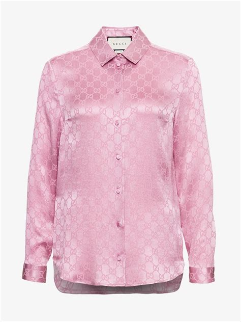 men pink gucci shirt|Gucci silk crêpe shirt.